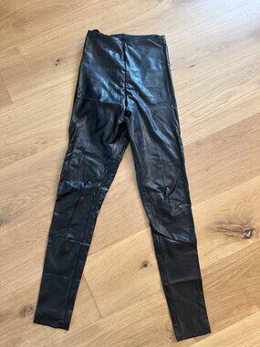 Commando Faux Leather Leggings Black High Rise Size Small